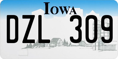 IA license plate DZL309