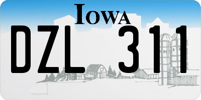 IA license plate DZL311