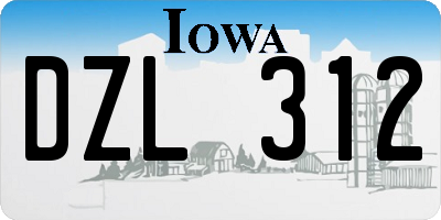 IA license plate DZL312
