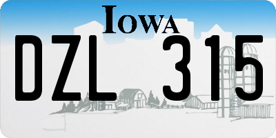 IA license plate DZL315