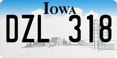 IA license plate DZL318