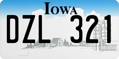 IA license plate DZL321