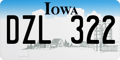 IA license plate DZL322