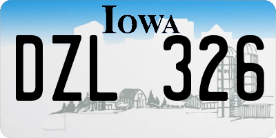 IA license plate DZL326