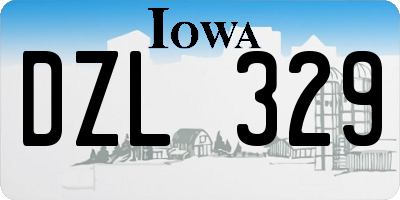 IA license plate DZL329