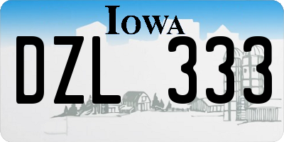 IA license plate DZL333