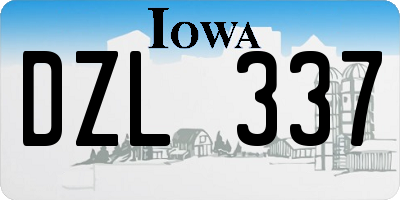 IA license plate DZL337