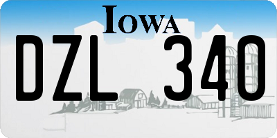 IA license plate DZL340