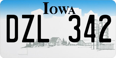 IA license plate DZL342
