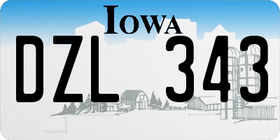 IA license plate DZL343