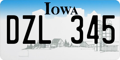 IA license plate DZL345