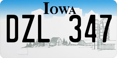 IA license plate DZL347