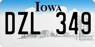 IA license plate DZL349