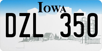 IA license plate DZL350