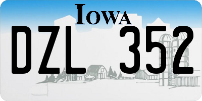 IA license plate DZL352