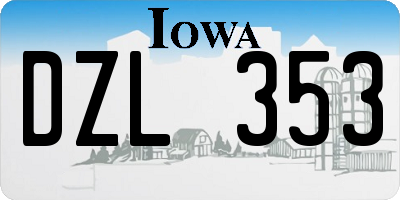 IA license plate DZL353