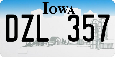 IA license plate DZL357