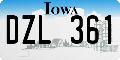 IA license plate DZL361