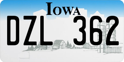 IA license plate DZL362