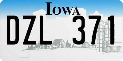 IA license plate DZL371