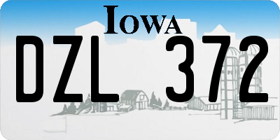 IA license plate DZL372