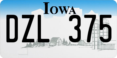 IA license plate DZL375