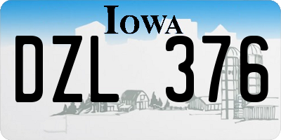 IA license plate DZL376