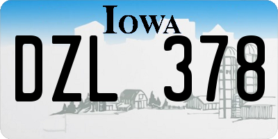 IA license plate DZL378