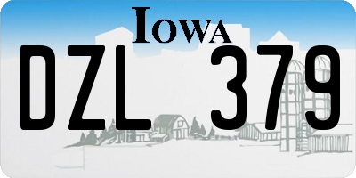 IA license plate DZL379
