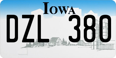 IA license plate DZL380
