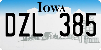 IA license plate DZL385