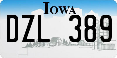 IA license plate DZL389