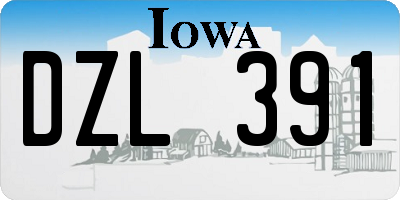 IA license plate DZL391