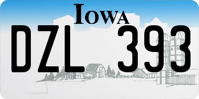 IA license plate DZL393