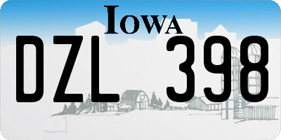 IA license plate DZL398