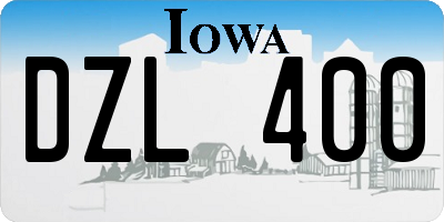 IA license plate DZL400