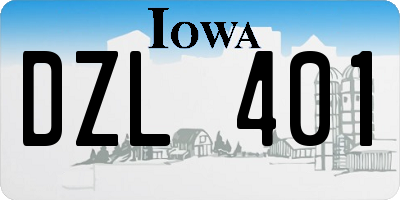 IA license plate DZL401