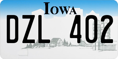 IA license plate DZL402
