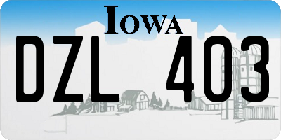 IA license plate DZL403