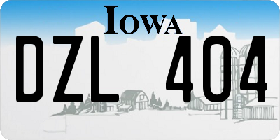 IA license plate DZL404