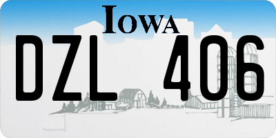 IA license plate DZL406