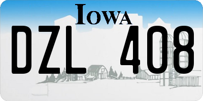 IA license plate DZL408