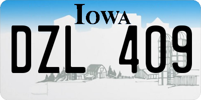 IA license plate DZL409