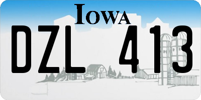 IA license plate DZL413