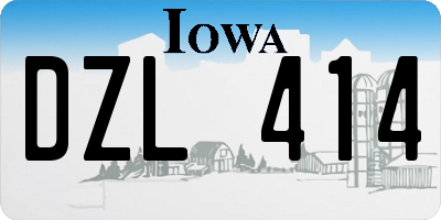 IA license plate DZL414