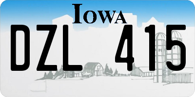 IA license plate DZL415