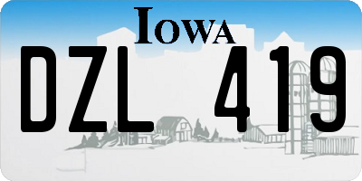 IA license plate DZL419