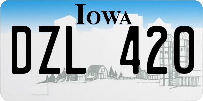 IA license plate DZL420