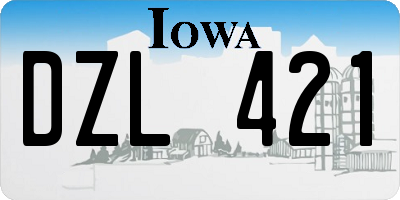 IA license plate DZL421