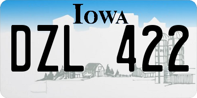 IA license plate DZL422